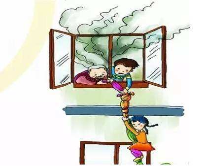 遇火災消防教你床單逃生